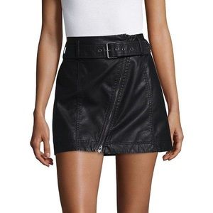 Free People faux leather mini skirt